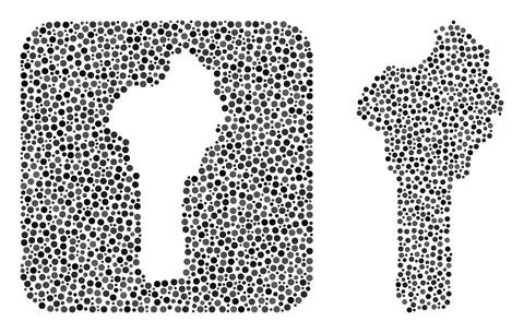 Map of Benin - Dot Collage with Stencil Stock Illustration