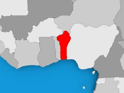 Map of Benin Stock Illustration