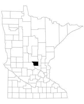 Map of Benton County in Minnesota state on white background. single County .. Stock Illustration