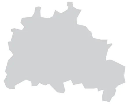 Map of berlin with borders in gray Stock Illustration
