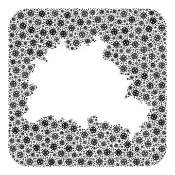 Map of Berlin City - SARS Virus Mosaic with Hole Stock Illustration