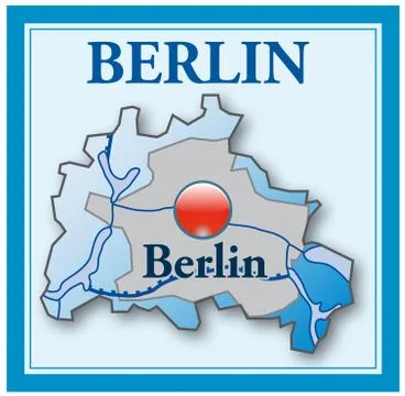 Map of berlin as an overview map in blue Stock Illustration