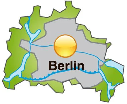 Map of berlin as an overview map in green Stock Illustration