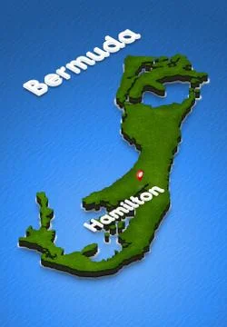 Map of Bermuda. 3D isometric perspective illustration. Stock Illustration