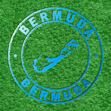 Map of Bermuda, Forest with Water Map Stock Illustration