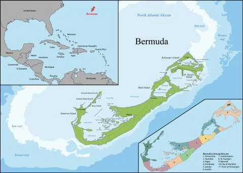 Map of Bermuda Stock Illustration