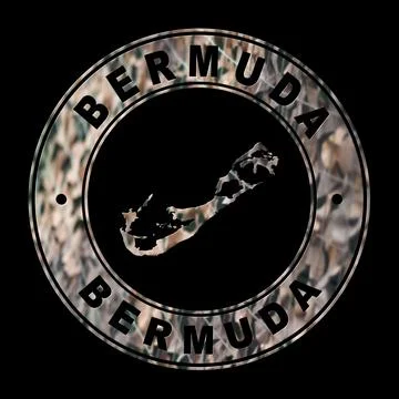 Map of Bermuda, Military Stamp Stock Illustration
