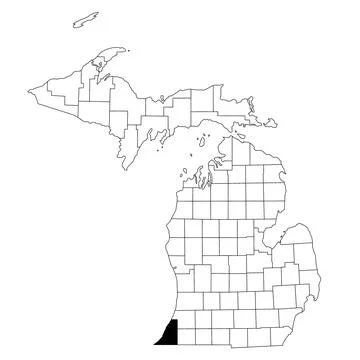 Map of berrien County in Michigan state on white background. single County .. Stock Illustration