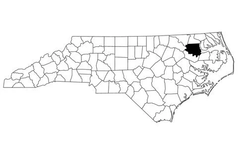 Map of Bertie County in North Carolina state on white background. single Co.. Stock Illustration