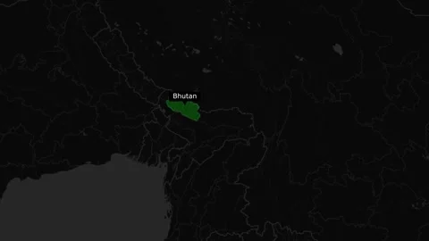Map OF Bhutan Stock Footage 294086107
