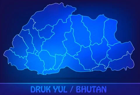 Map of bhutan Stock Illustration