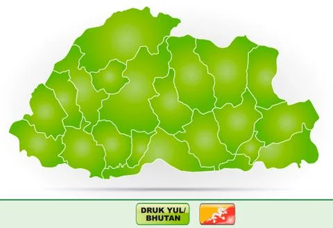 Map of bhutan Stock Illustration