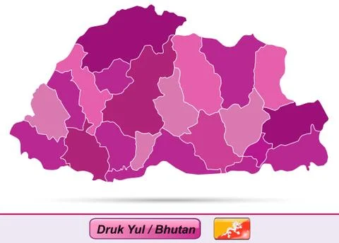 Map of bhutan Stock Illustration