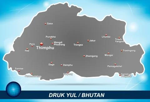 Map of bhutan Stock Illustration