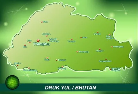 Map of bhutan Stock Illustration