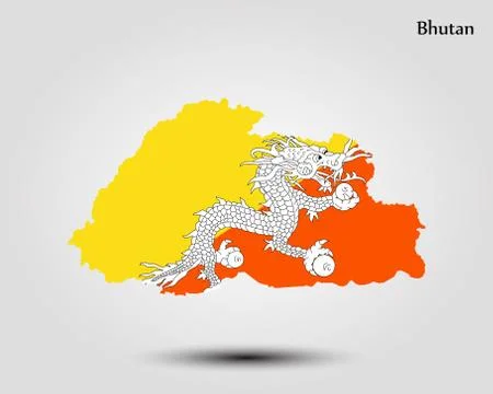 Map of Bhutan Stock Illustration