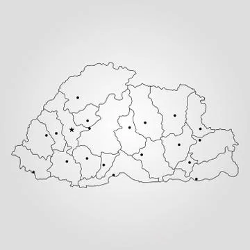 Map of Bhutan Stock Illustration