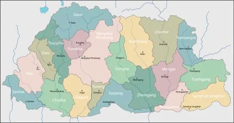 Map of Bhutan Stock Illustration