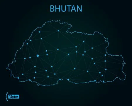 Map of Bhutan. Vector illustration. World map Stock Illustration