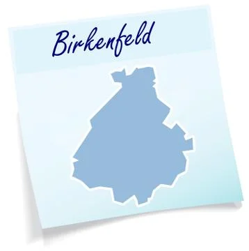 Map of birkenfeld as sticky note Stock Illustration