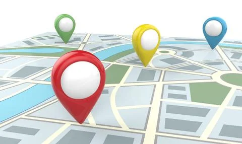 Map with Blank Pointers. Stock Illustration