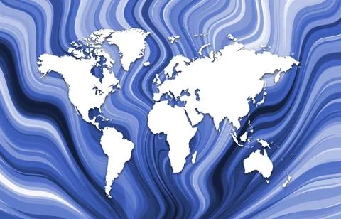 Map on blue Stock Illustration