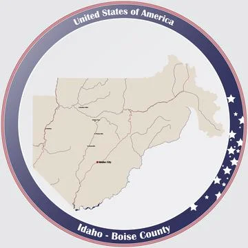 Map of Boise County in Idaho Stock Illustration