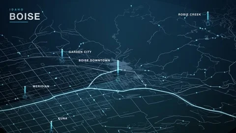 Map of Boise Stock Footage 340888537