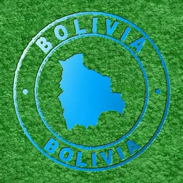 Map of Bolivia, Forest with Water Map Stock Illustration