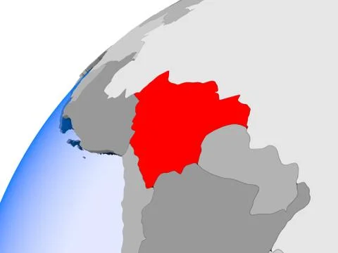 Map of Bolivia in red Stock Illustration
