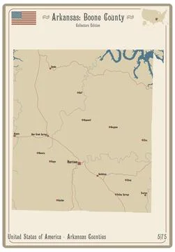 Map of Boone County in Arkansas Stock Illustration
