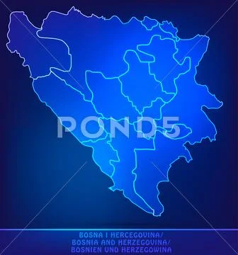 Map of bosnia and herzegovina Stock Illustration