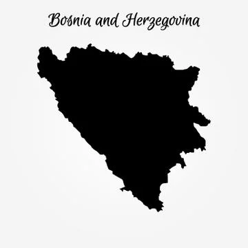 Map of Bosnia and Herzegovina. Stock Illustration