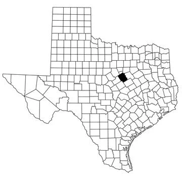 Map of Bosque County in Texas state on white background. single County map .. Stock Illustration