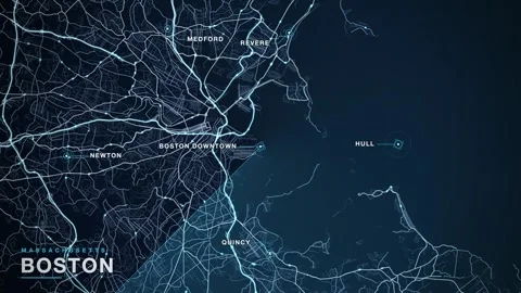 Map of Boston 스톡 동영상 340888554