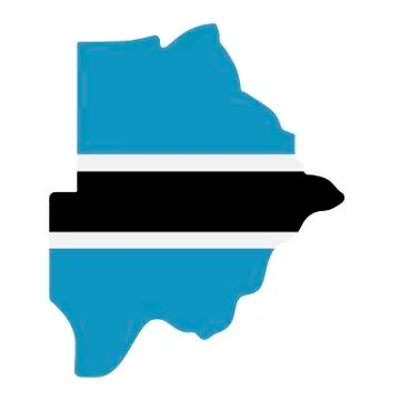 Map of Botswana - flag Stock Illustration
