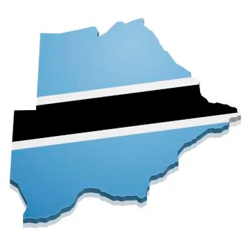 Map Botswana Stock Illustration