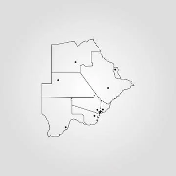 Map of Botswana Stock Illustration