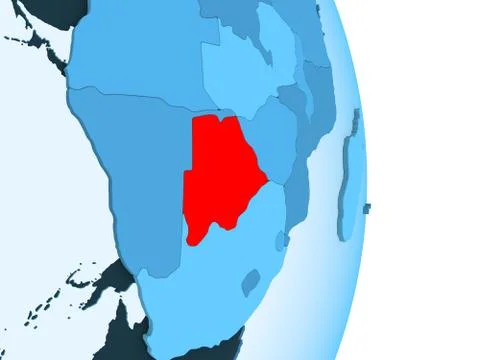 Map of Botswana in red Stock Illustration