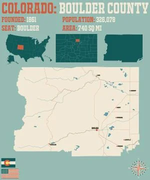 Map of Boulder County in Colorado Stock Illustration