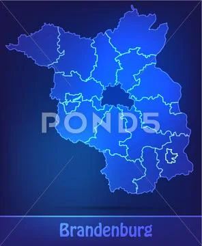 Map of brandenburg Stock Illustration