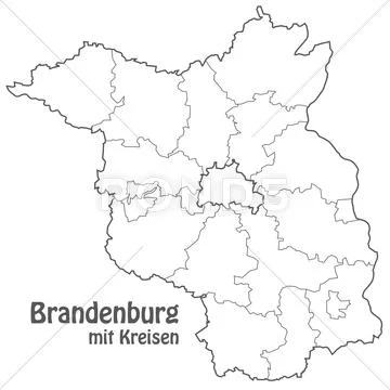 Map of brandenburg Stock Illustration