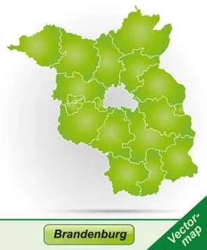 Map of brandenburg Stock Illustration