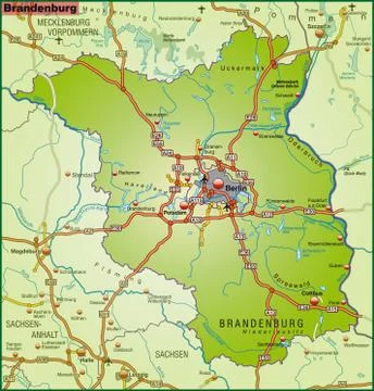 Map of brandenburg Stock Illustration