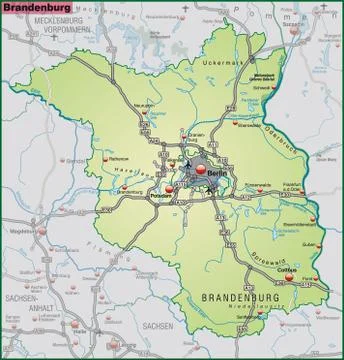 Map of brandenburg Stock Illustration