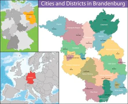Map of Brandenburg Stock Illustration