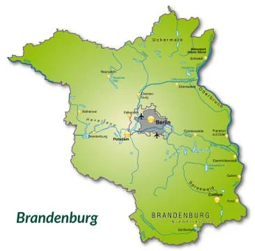 Map of brandenburg as an overview map in green Stock Illustration