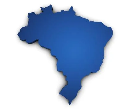 Map of brazil 3d shape Stock Illustration
