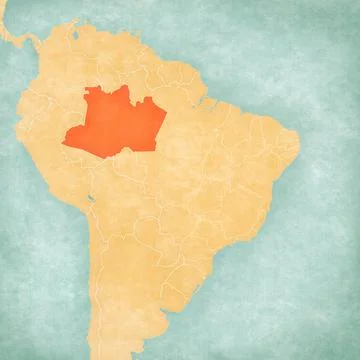 Map of Brazil - Amazonas Stock Illustration