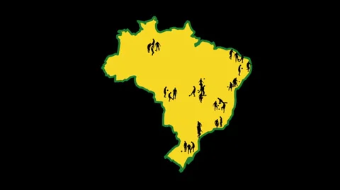 Map of Brazil. The cities in which the World Cup takes place. Stock Footage 35316475